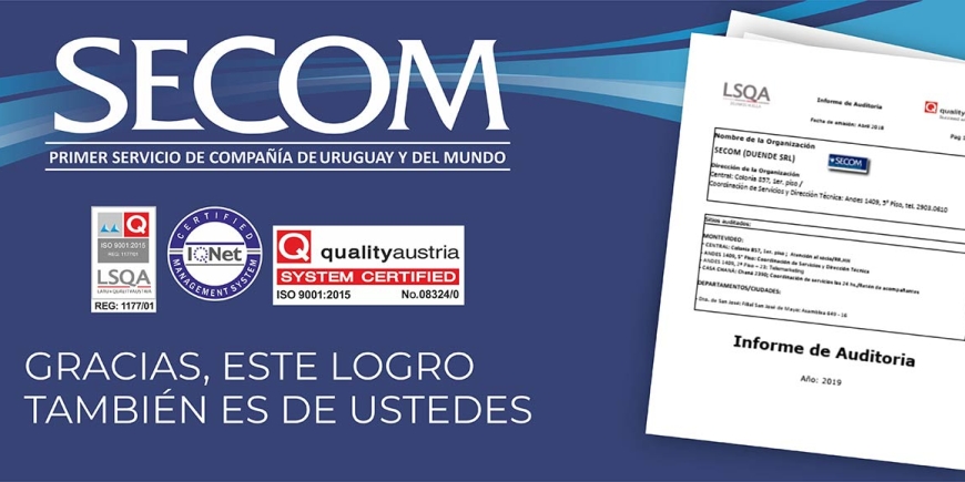 Sistema de gestión de calidad certificado.