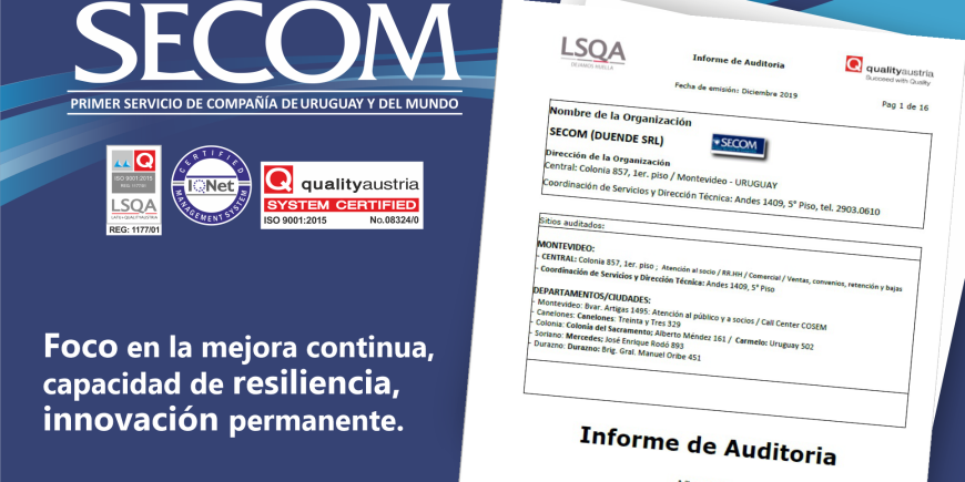 Foco en la mejora continua, capacidad de resiliencia, innovación permanente.